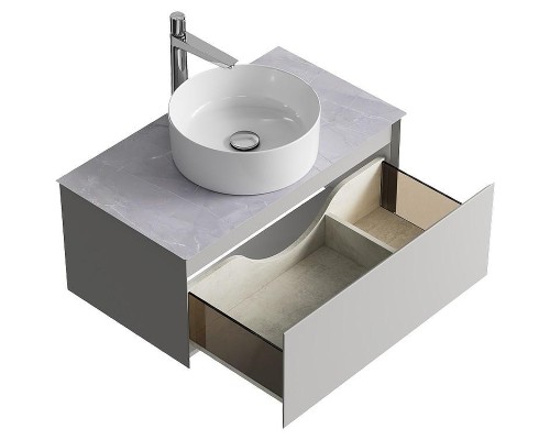 Тумба под раковину Aqwella Geometria 80 GE01081ST подвесная Серый туман