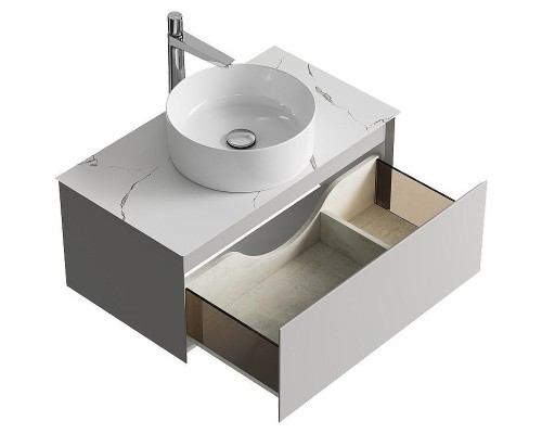 Тумба под раковину Aqwella Geometria 80 GE01081ST подвесная Серый туман
