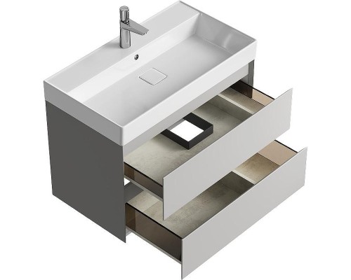 Тумба под раковину Aqwella Geometria 80 GE01082ST подвесная Серый туман