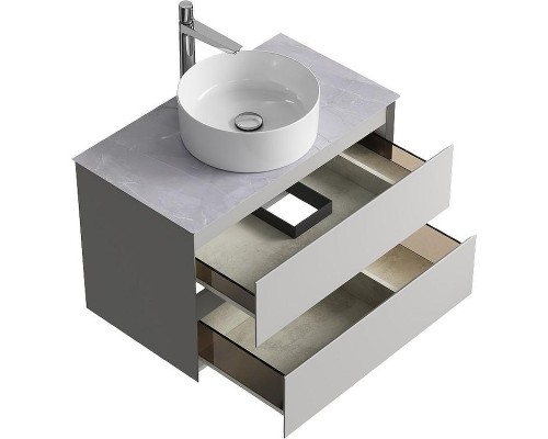 Тумба под раковину Aqwella Geometria 80 GE01082ST подвесная Серый туман