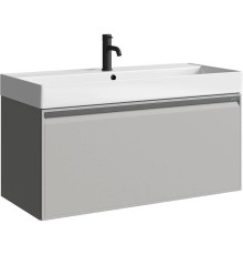 Тумба под раковину Aqwella Pure 100 PUR0110ST подвесная Серый туман
