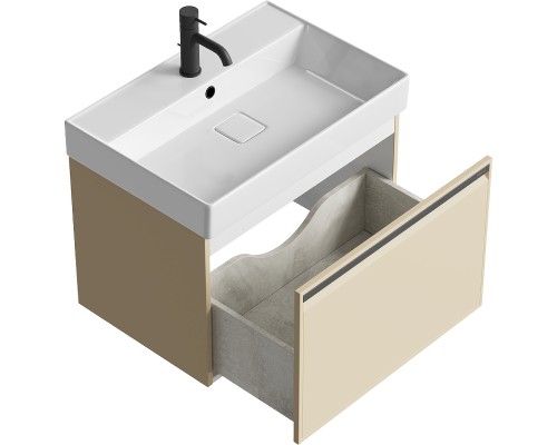 Тумба под раковину Aqwella Pure 65 PUR0165KS подвесная Капучино светлый