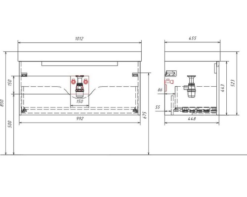 Тумба под раковину Aqwella Vancouver 100 VAN01101 подвесная цвет Белый