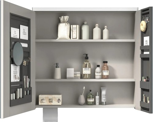 Зеркальный шкаф Arrow 80 AMJD9G31008G-XZ с подсветкой цвет Кремовый белый матовый