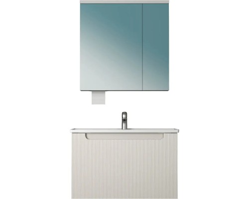 Зеркальный шкаф Arrow 80 AMJD9G31008G-XZ с подсветкой цвет Кремовый белый матовый