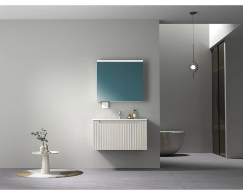 Зеркальный шкаф Arrow 80 AMJD9G31008G-XZ с подсветкой цвет Кремовый белый матовый