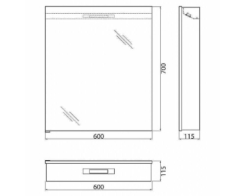 Зеркальный шкаф BelBagno 60 R SPC-1A-DL-BL-600 с подсветкой Сатин
