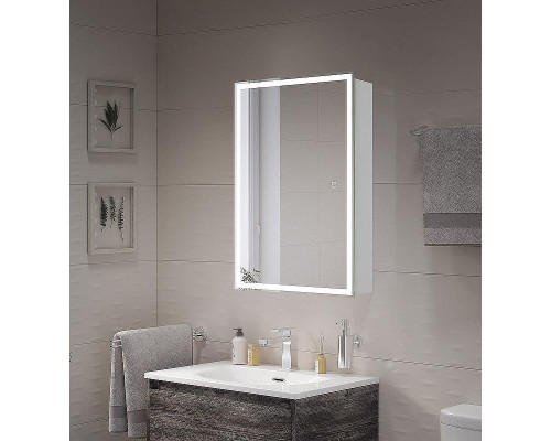 Зеркальный шкаф BelBagno 50 SPC-GRT-500/800-1A-LED-TCH с подсветкой Белый