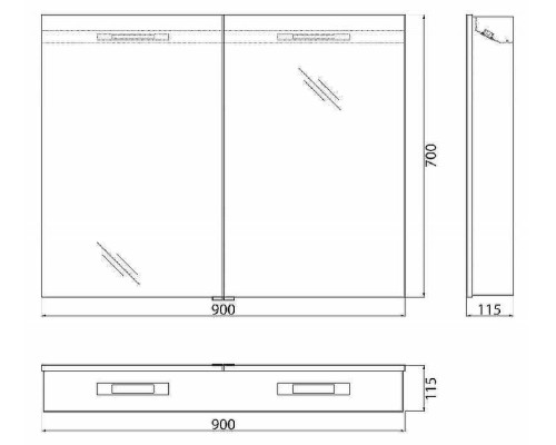 Зеркальный шкаф BelBagno SPC 90 SPC-2A-DL-BL-900 с подсветкой Белый