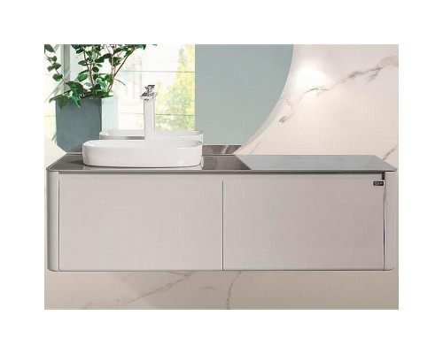 Тумба с раковиной Black&White Universe U915.1400L 140 L 9151400 подвесная Glossy light grey
