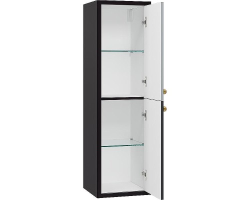 Шкаф пенал Brevita 50 Shades of Grey Кристиан 35 R Кри-05035-01-01П подвесной Черный матовый Серый матовый