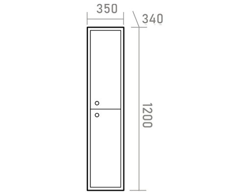 Шкаф пенал Brevita 50 Shades of Grey Кристиан 35 R Кри-05035-01-01П подвесной Черный матовый Серый матовый