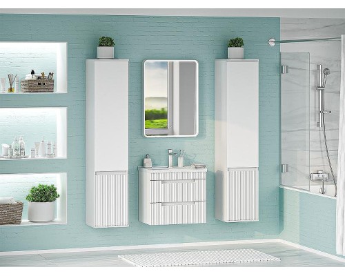 Тумба с раковиной Brevita Ariana 60 УТ000014131 подвесная Белая глянцевая