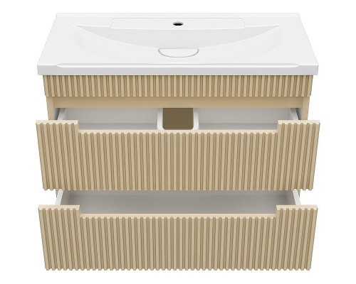 Тумба с раковиной Brevita Ariana 80 УТ000015746 подвесная Капучино