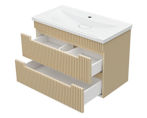 Тумба с раковиной Brevita Ariana 80 УТ000015746 подвесная Капучино
