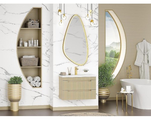 Тумба с раковиной Brevita Ariana 80 УТ000015746 подвесная Капучино