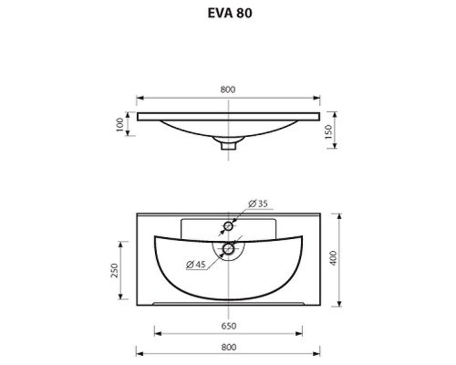 Тумба с раковиной Brevita Ariana 80 УТ000015746 подвесная Капучино