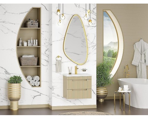 Тумба с раковиной Brevita Ariana 60 УТ000015747 подвесная Капучино