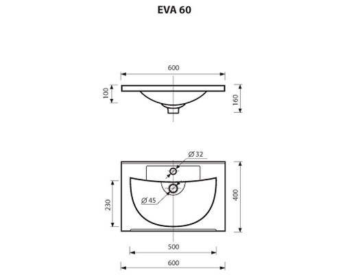 Тумба с раковиной Brevita Ariana 60 УТ000015747 подвесная Капучино
