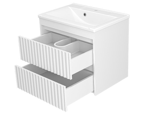 Тумба с раковиной Brevita Balaton 65 УТ000014504 подвесная Белая матовая