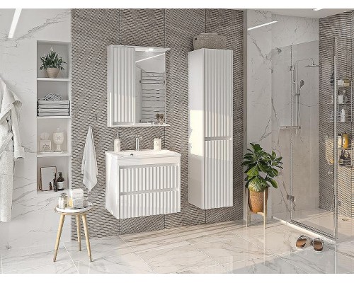 Тумба с раковиной Brevita Balaton 65 УТ000014504 подвесная Белая матовая