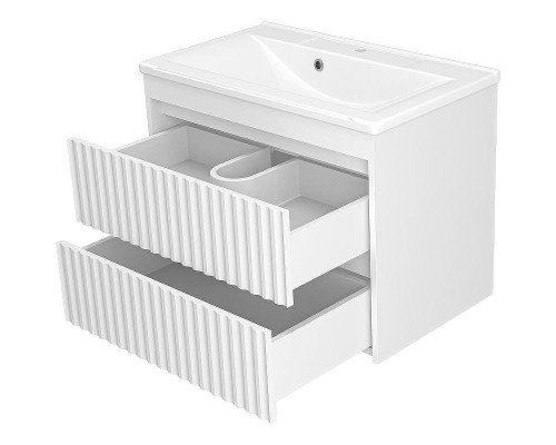 Тумба с раковиной Brevita Balaton 75 УТ000014507 подвесная Белая матовая
