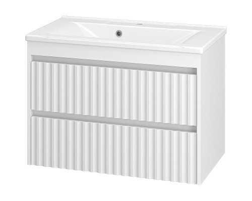 Тумба с раковиной Brevita Balaton 80 УТ000014506 подвесная Белая матовая