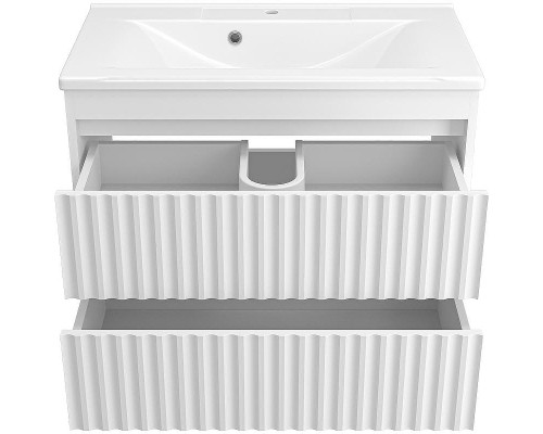 Тумба с раковиной Brevita Balaton 80 УТ000014506 подвесная Белая матовая