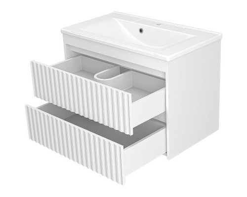 Тумба с раковиной Brevita Balaton 80 УТ000014506 подвесная Белая матовая