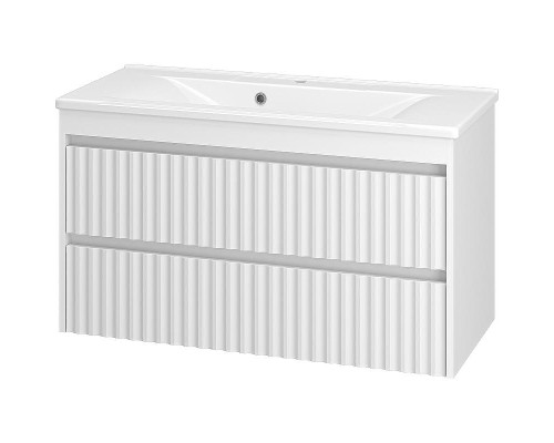 Тумба с раковиной Brevita Balaton 100 УТ000014503 подвесная Белая матовая