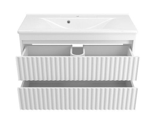 Тумба с раковиной Brevita Balaton 100 УТ000014503 подвесная Белая матовая