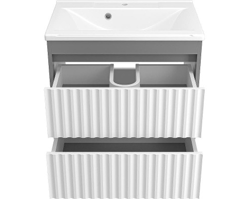 Тумба с раковиной Brevita Balaton 65 УТ000012303 подвесная Белая матовая Серая матовая