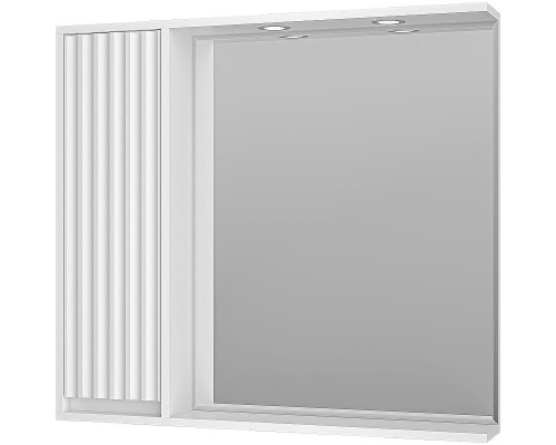 Зеркало со шкафом Brevita Balaton 90 L BAL-04090-01-Л с подсветкой Белое матовое