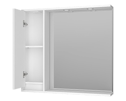 Зеркало со шкафом Brevita Balaton 90 L BAL-04090-01-Л с подсветкой Белое матовое