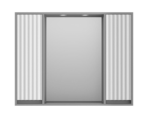 Зеркало со шкафом Brevita Balaton 100 BAL-04100-01-01 с подсветкой Белое матовое Серое матовое