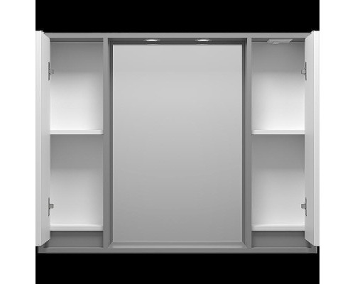 Зеркало со шкафом Brevita Balaton 100 BAL-04100-01-01 с подсветкой Белое матовое Серое матовое