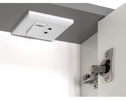 Зеркало со шкафом Brevita Balaton 100 BAL-04100-01-01 с подсветкой Белое матовое Серое матовое