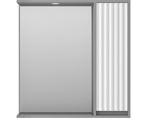 Зеркало со шкафом Brevita Balaton 80 R BAL-04080-01-01П с подсветкой Белое матовое Серое матовое