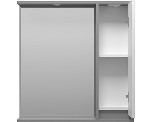 Зеркало со шкафом Brevita Balaton 80 R BAL-04080-01-01П с подсветкой Белое матовое Серое матовое