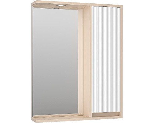 Зеркало со шкафом Brevita Balaton 65 R BAL-04065-03-01П с подсветкой Белое матовое Бежевое матовое