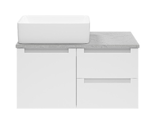 Тумба с раковиной Brevita Cargo 80 УТ000024159 подвесная Белая матовая