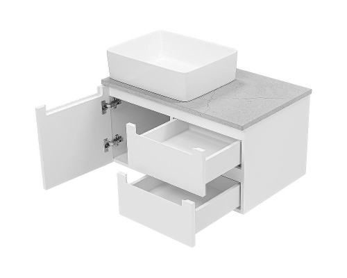 Тумба с раковиной Brevita Cargo 80 УТ000024159 подвесная Белая матовая