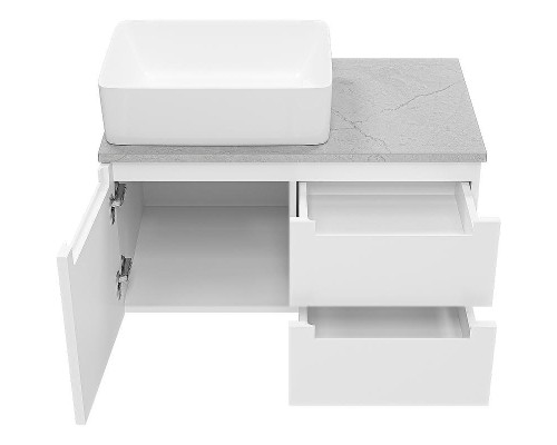 Тумба с раковиной Brevita Cargo 80 УТ000024159 подвесная Белая матовая