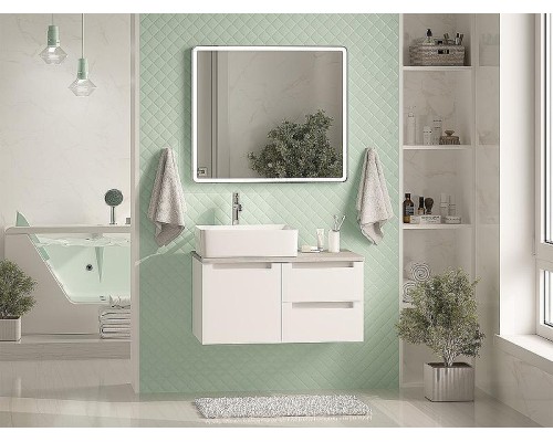 Тумба с раковиной Brevita Cargo 80 УТ000024159 подвесная Белая матовая