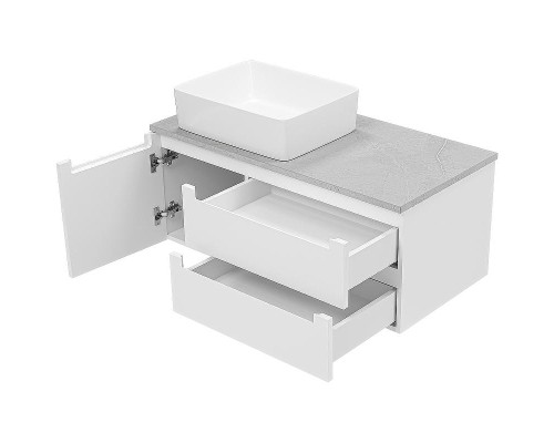 Тумба с раковиной Brevita Cargo 100 УТ000024162 подвесная Белая матовая