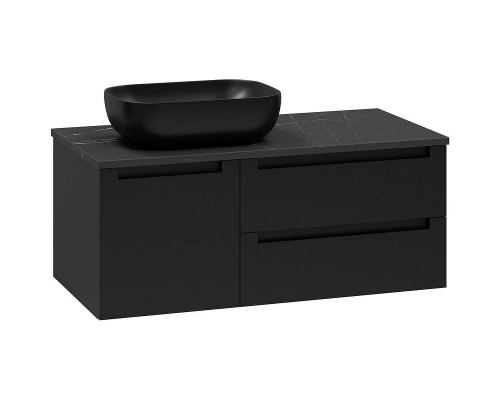 Тумба с раковиной Brevita Cargo 100 УТ000024161 подвесная Черная матовая