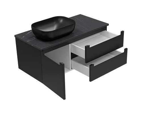 Тумба с раковиной Brevita Cargo 100 УТ000024161 подвесная Черная матовая