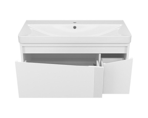 Тумба с раковиной Brevita Cascade 100 УТ000025515 подвесная Белая матовая