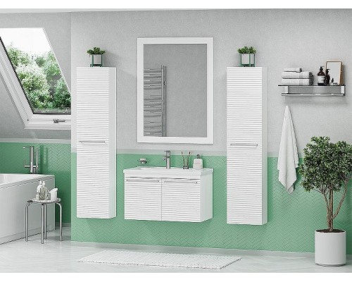 Тумба с раковиной Brevita Catania 80 УТ000013760 подвесная Белая матовая