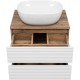 Тумба под раковину Brevita Dakota 60 DAK-09060-19/01-2Я подвесная Белая матовая Дуб Галифакс олово